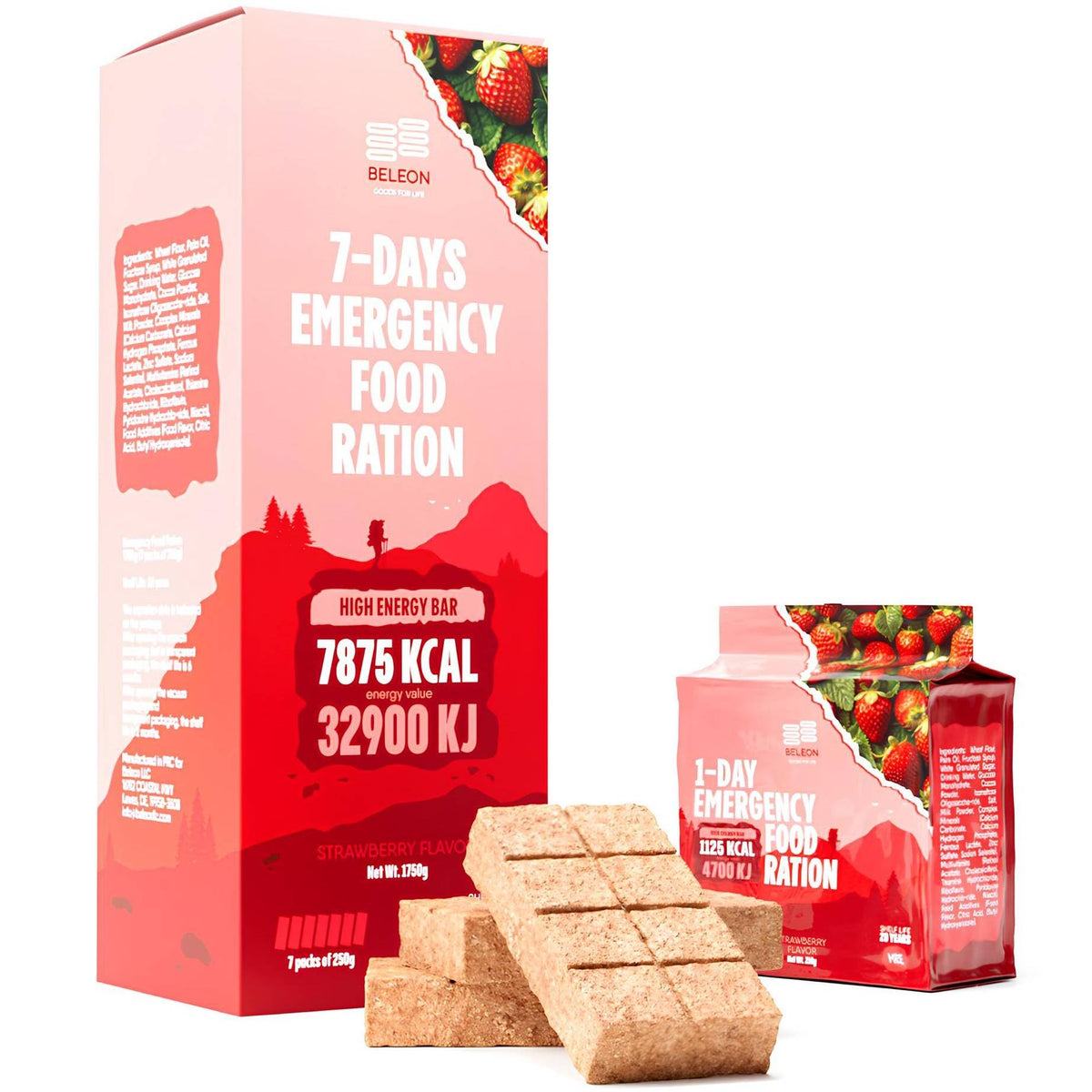 Beleon ration d’urgence fraise en boite, energie rapide ready pour randonee.