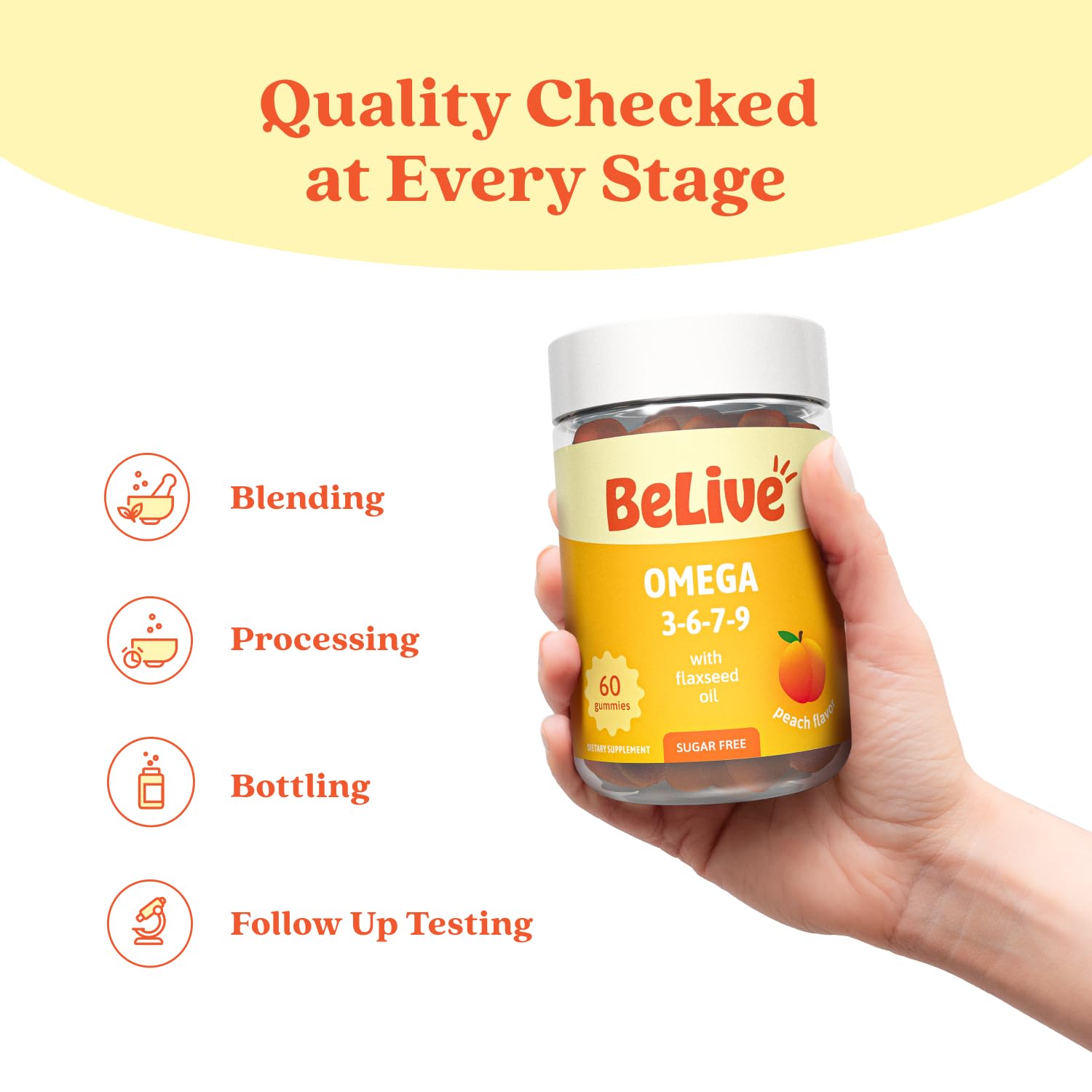 BeLive Gommes Omega3 saveur fruitée et texture agréable au quotidien.