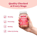 BeLive magnésium citrate gommes, emballage attrayant, lot de 60 gommes.