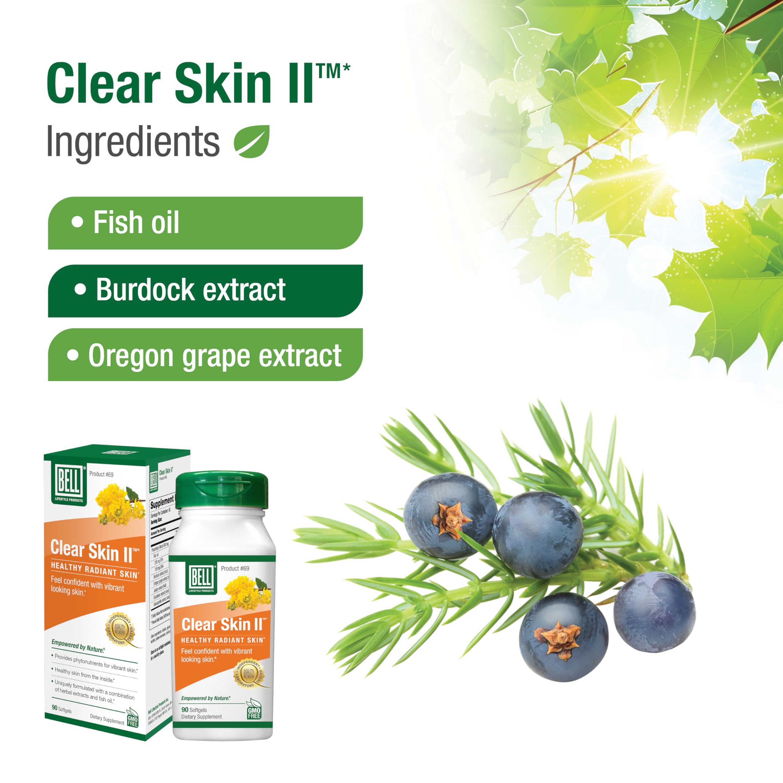 Extraits herbales bardane et pissenlit avec Bell Clear Skin pour un soin naturel.