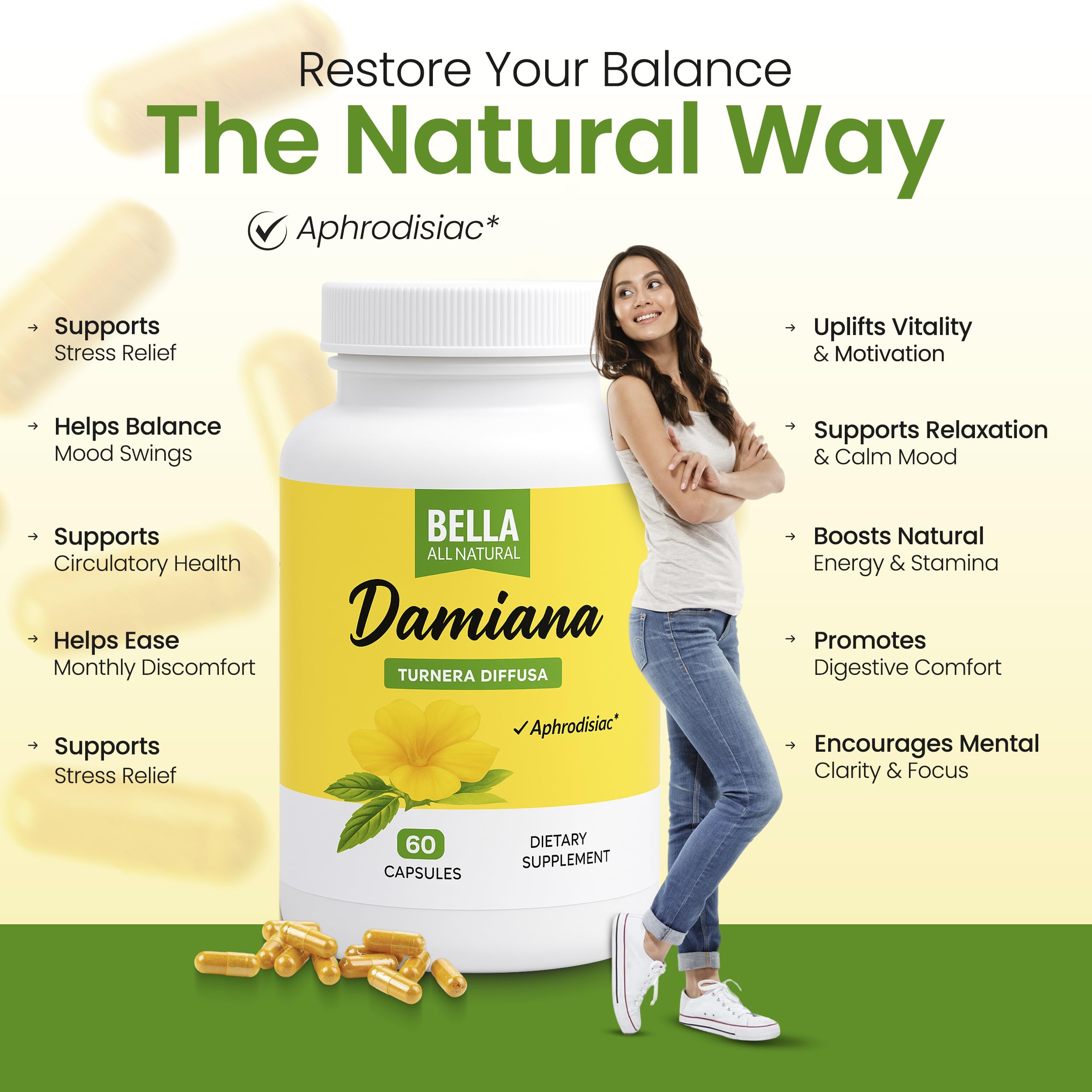 Bella All Natural Damiana – préparation d'infusion simple et naturelle.