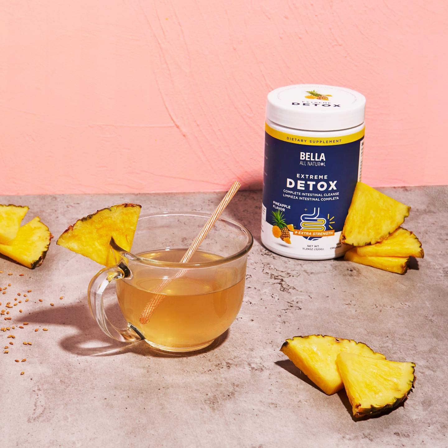 Bella All Natural Détox Extrême Poudre Ananas - idéal pour une utilisation quotidienne