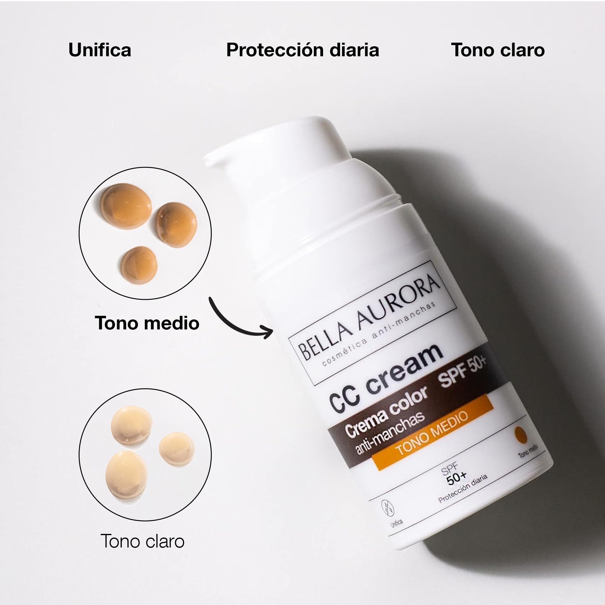 Texture mate et veloutee de Bella Aurora CC Cream pour un fini naturel.