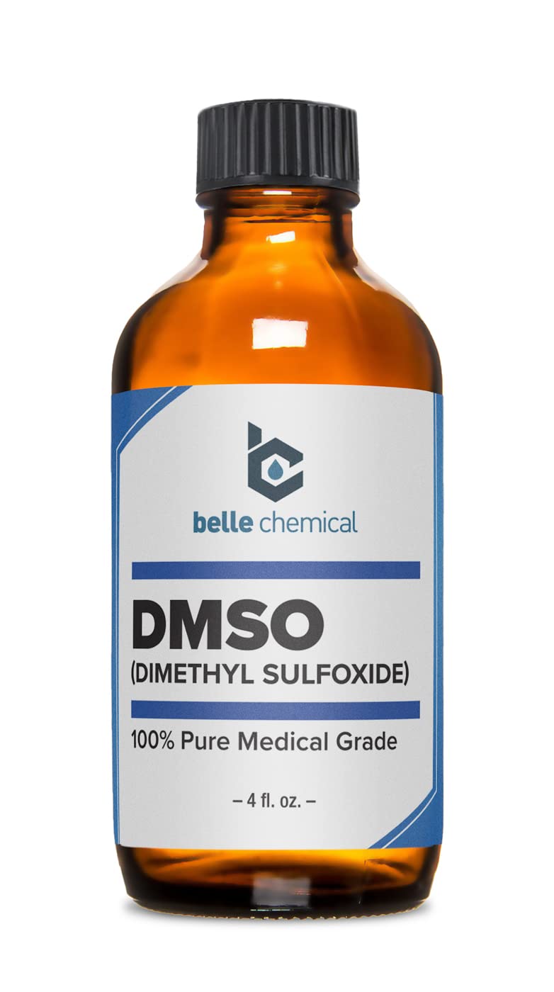 DMSO Belle Chemical, versement de bouteille, utilisation polyvalente comme solvant.