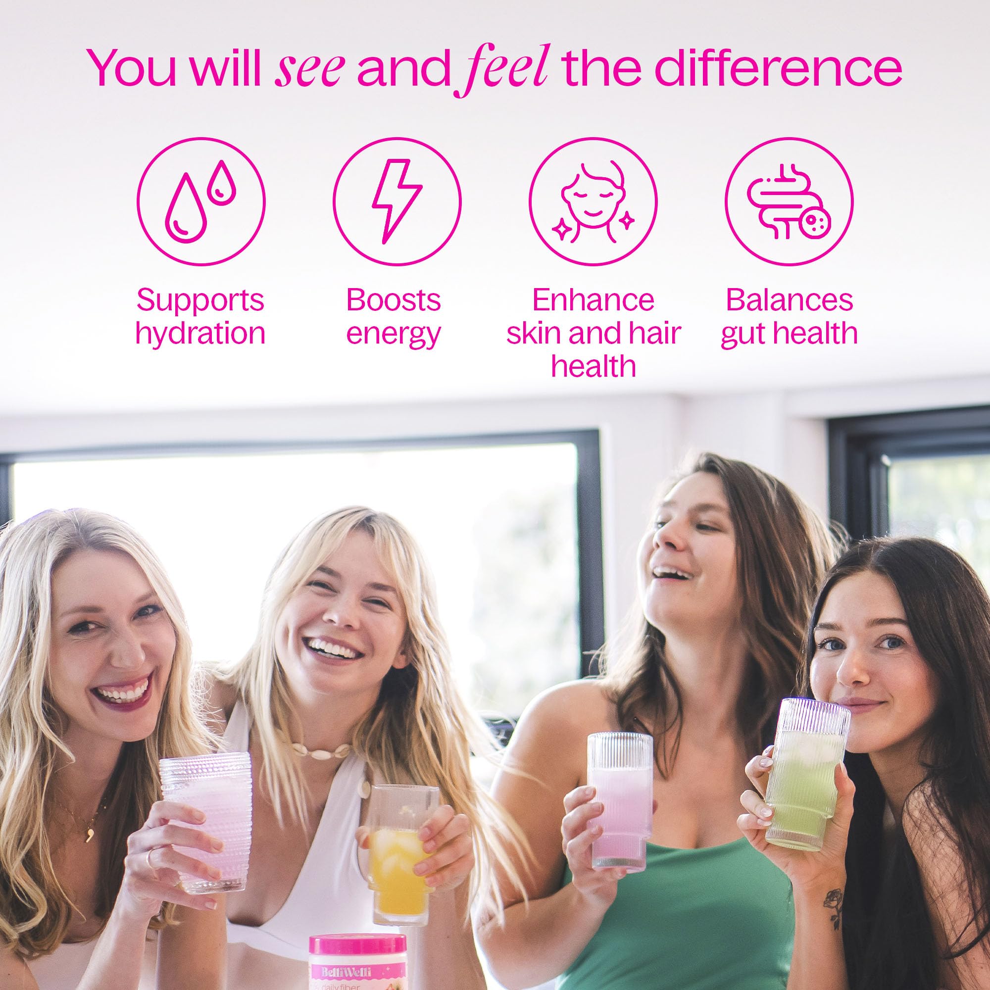 Belli Welli Fibre – formulation enrichie en collagène et électrolytes pour le quotidien.