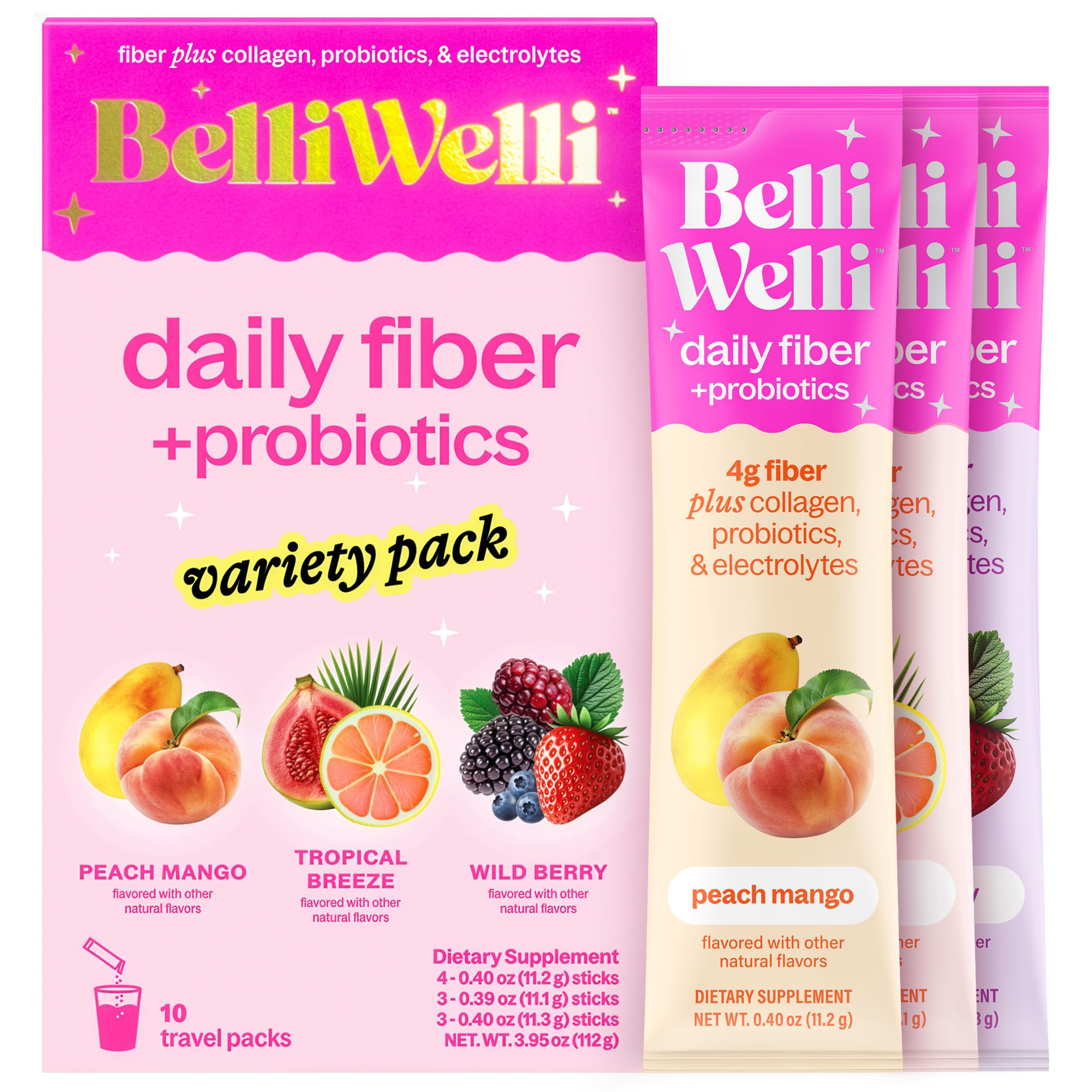 Belli Welli Fibre en sachets variétés, pratique en déplacement pour favoriser la régularité.