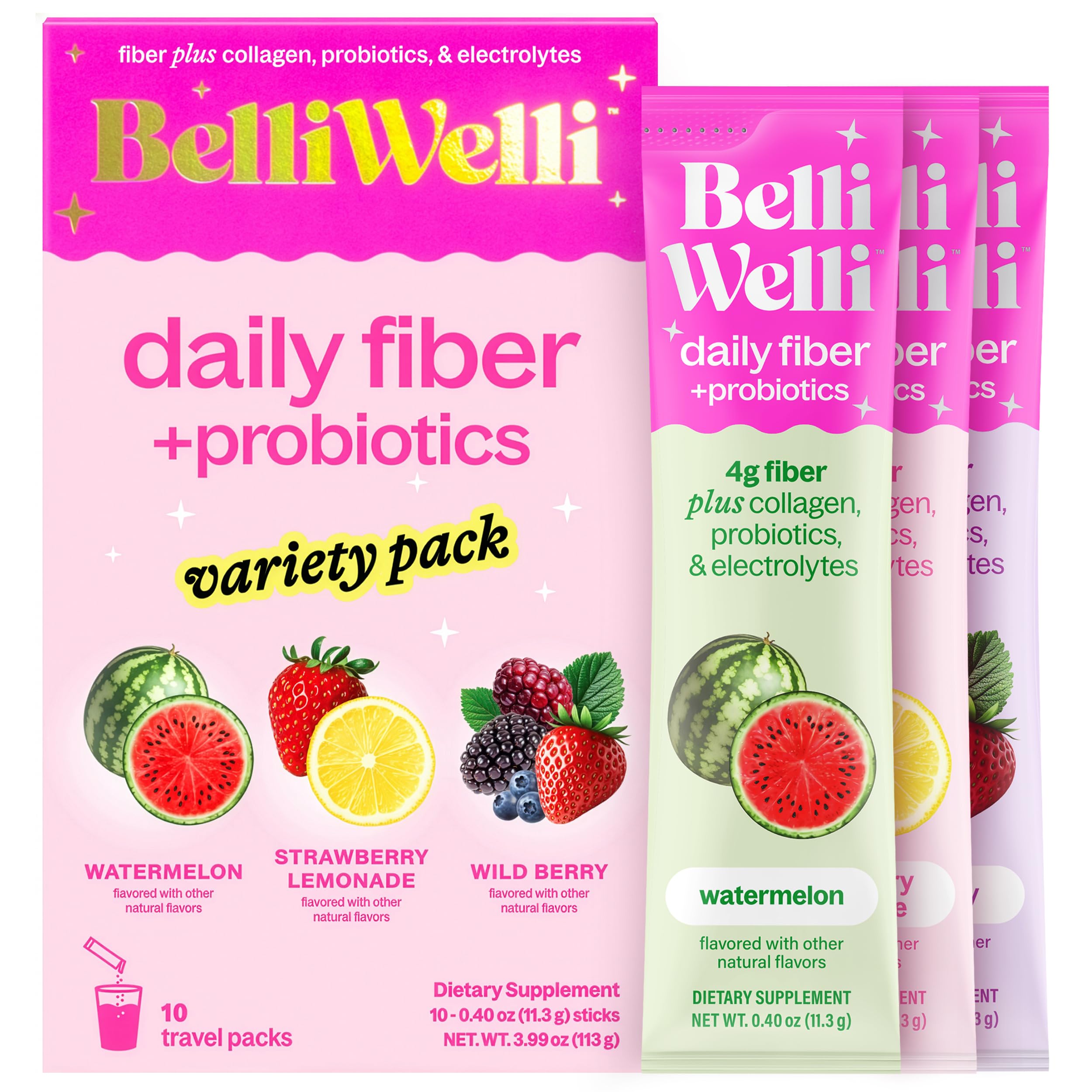 Sachets Belli Welli fibre digestif en ensemble, pratique pour soutenir la digestion quotidienne.