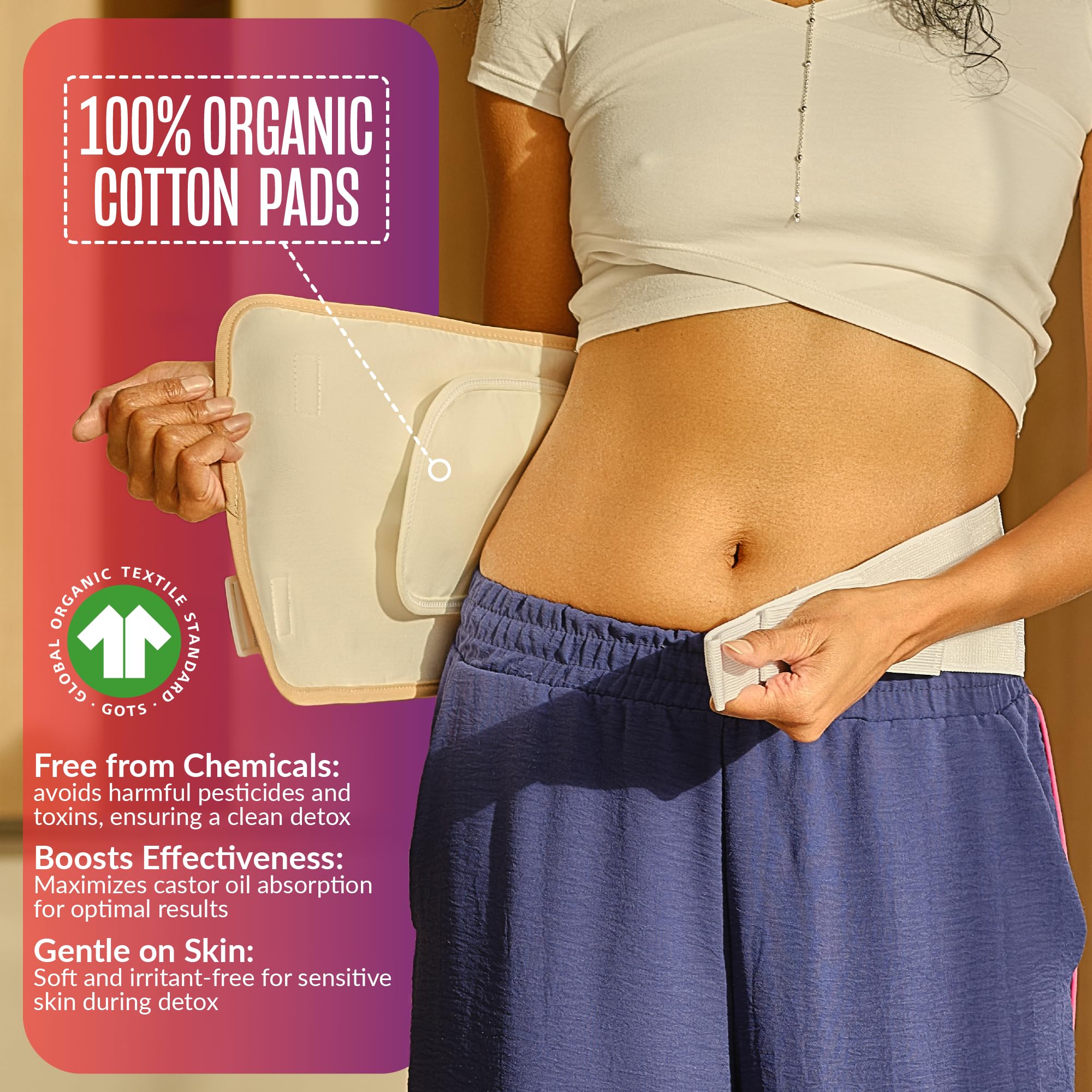 BELMAK Pack Castor Oil Wrap : chauffe-poche réutilisable pour chaleur douce