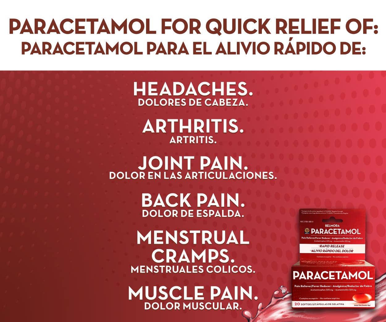 Belmora Paracétamol: dosage quotidien simple et pratique.