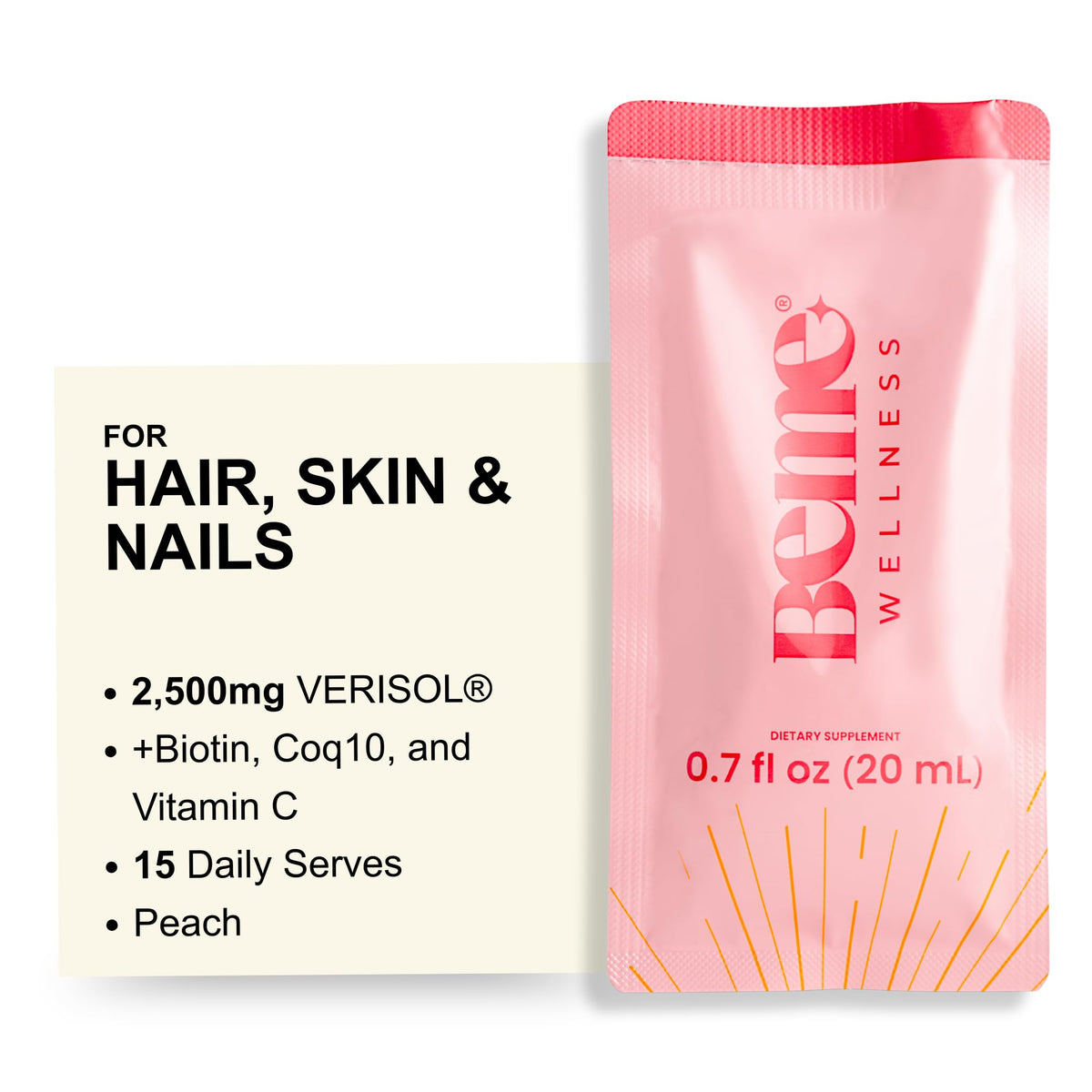 BeMe collagène liquide 2500mg emballage pratique pour la routine beauté.