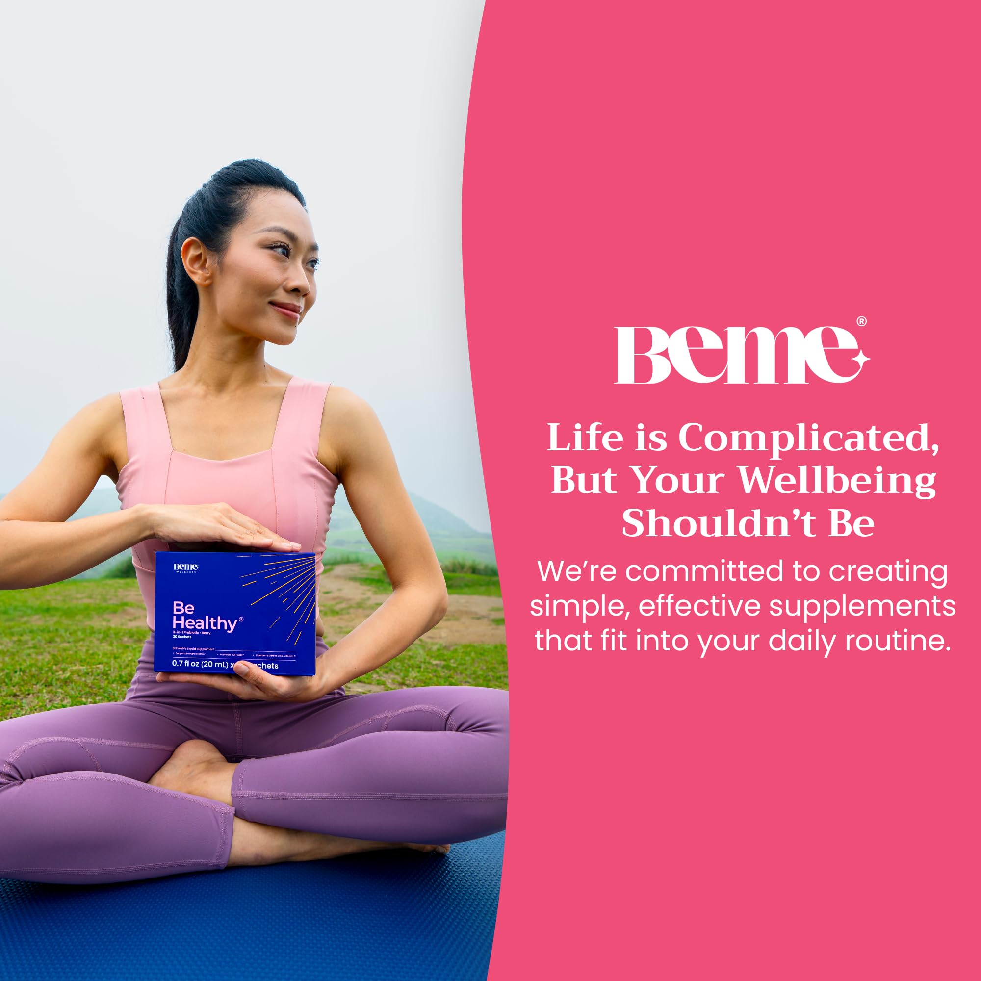 BeMe Probiotiques liquides, format rapide pour un soutien digestif quotidien.