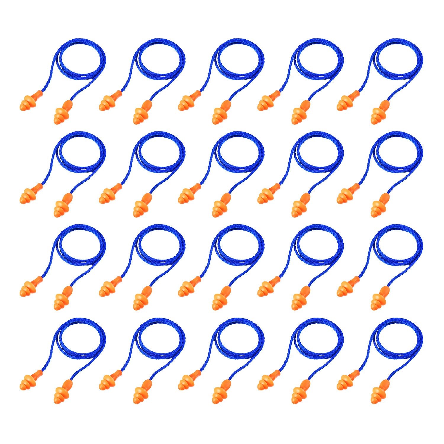 Bememo bouchons d'oreille cordés bleu-orange, premier plan pour dormir plus calmement.