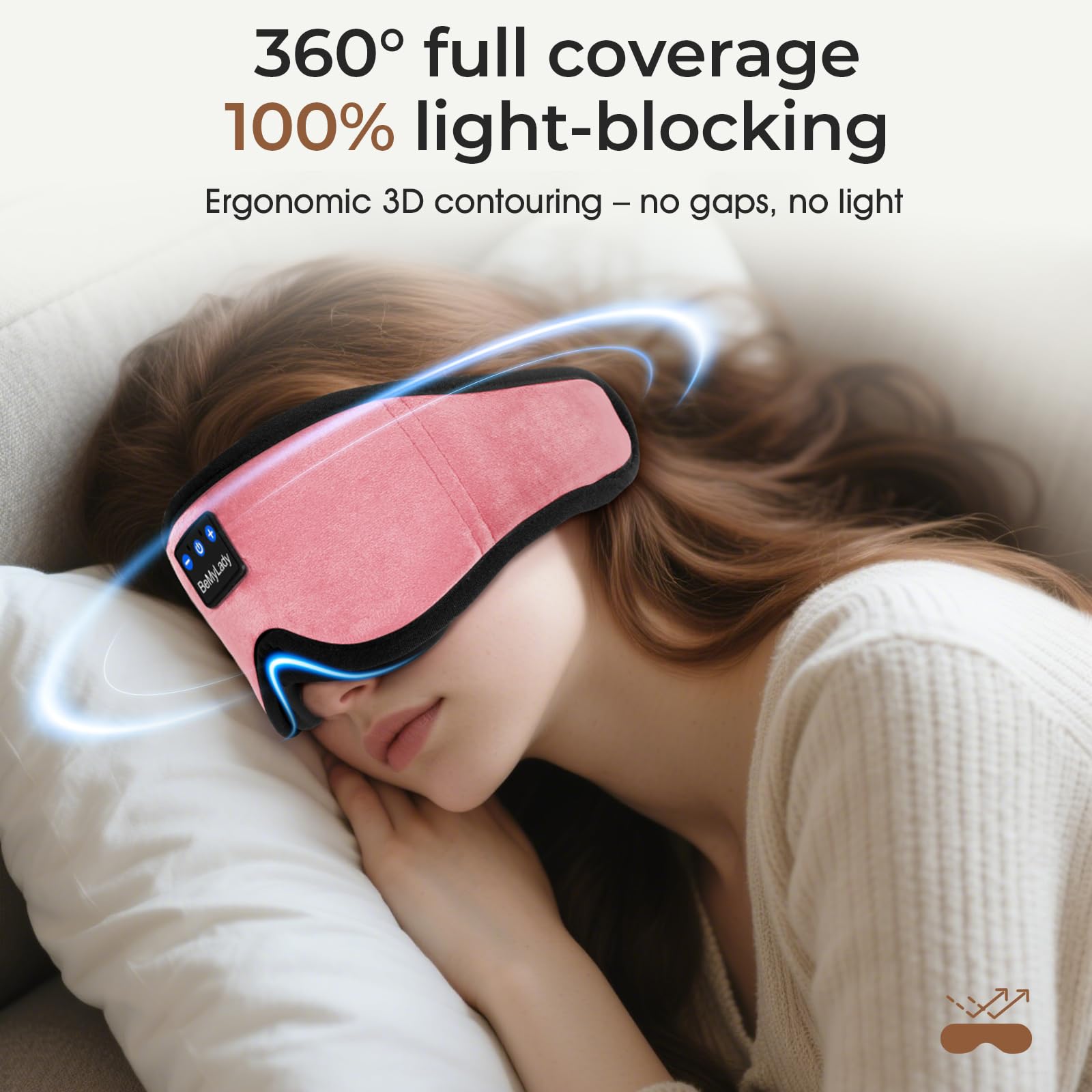 BeMyLady masque-sommeil 3D: coussins oculaires soulagent la pression sur les yeux.