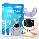 Bendi brosse dents 360 U astronaute blanc pour enfants, expérience ludique et efficace.