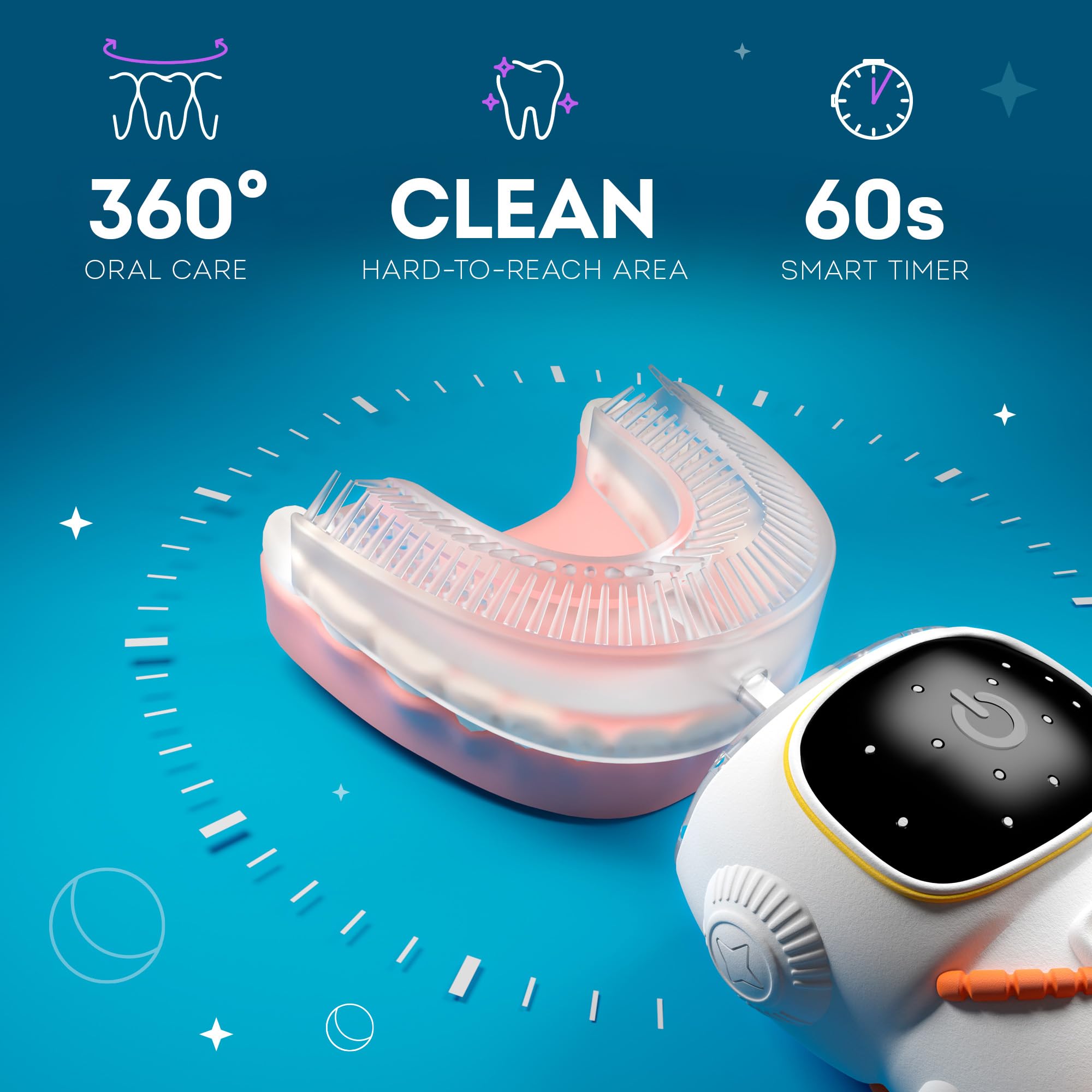 Bendi ensemble accessoires brosse dents enfant, comprend têtes multiples pour varier le nettoyage.