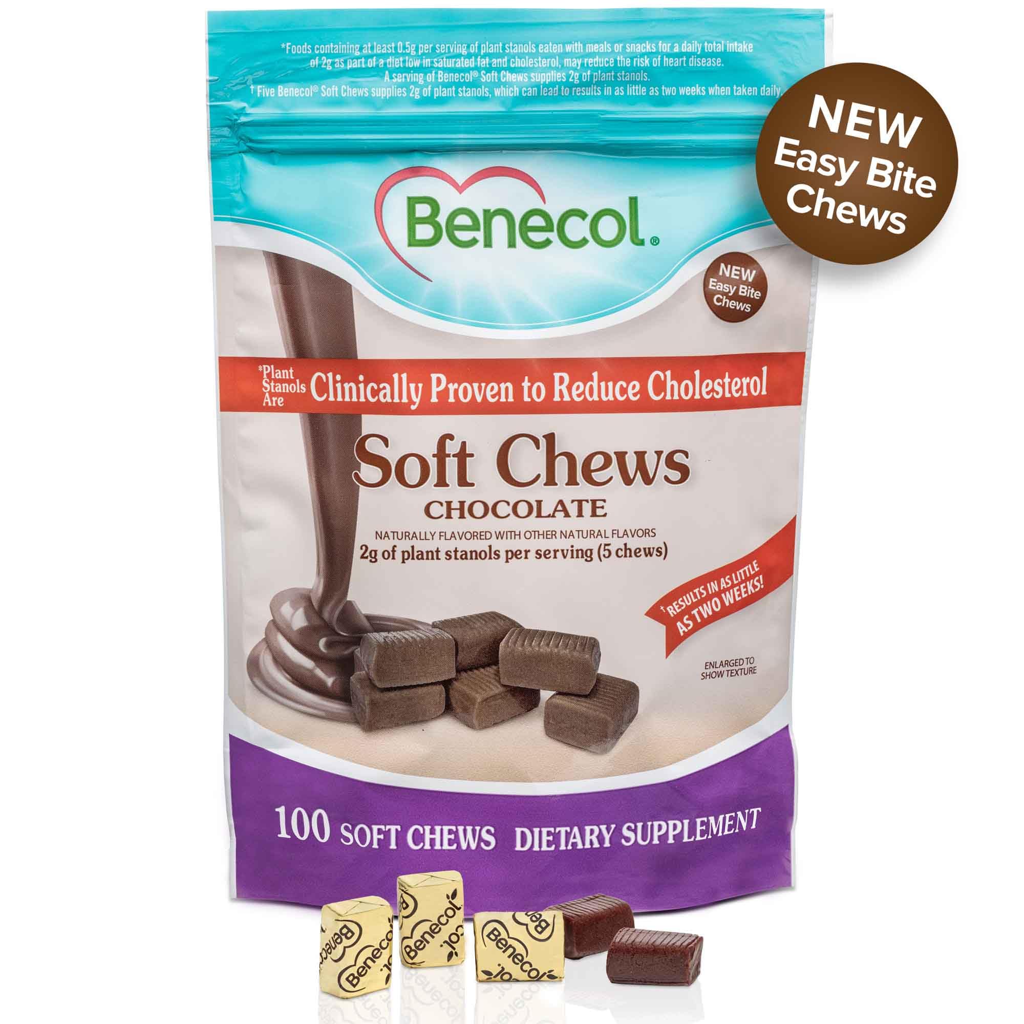 Texture douce des bouchées Benecol chocolatées.