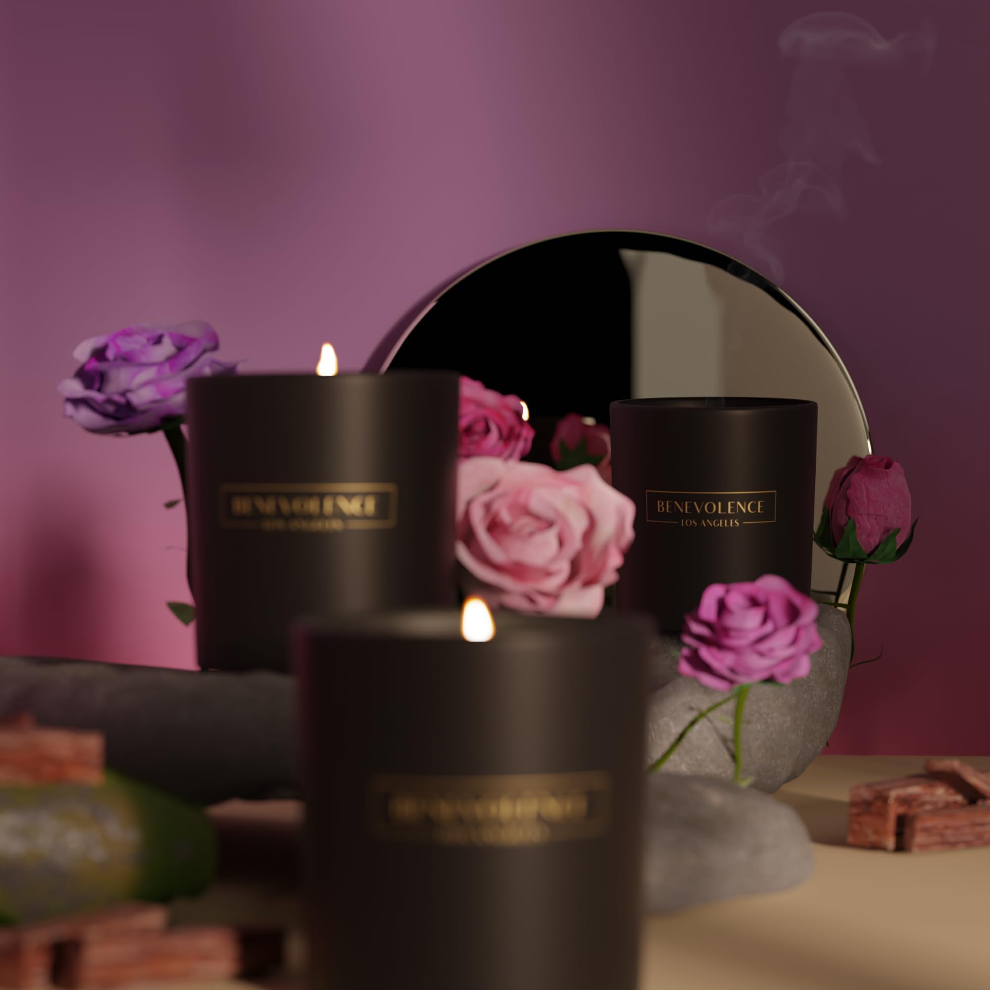 Bougie Benevolence LA durée de brûlage 45 heures, longue détente parfumée sans souci.