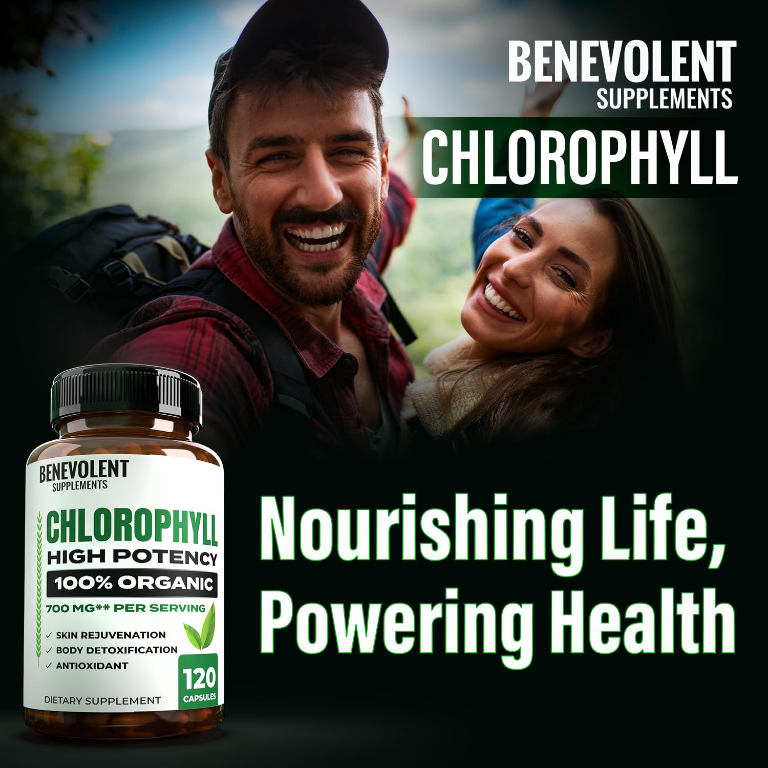Benevolent Chlorophylle fabriqué aux États-Unis selon GMP.