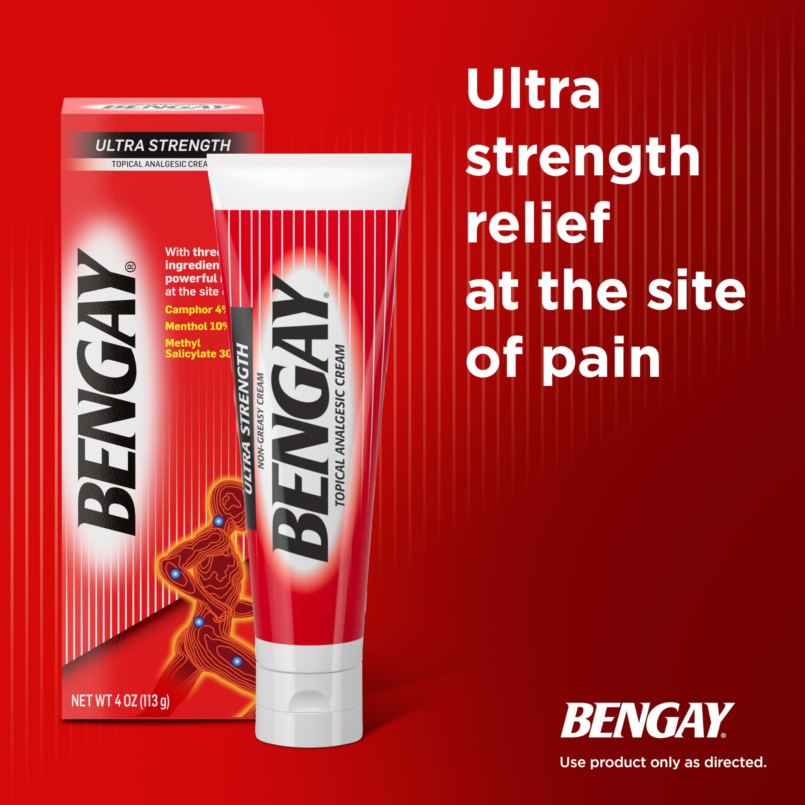 Bengay Ultra Force – douleur muscles, massage apaisant pour relief local.