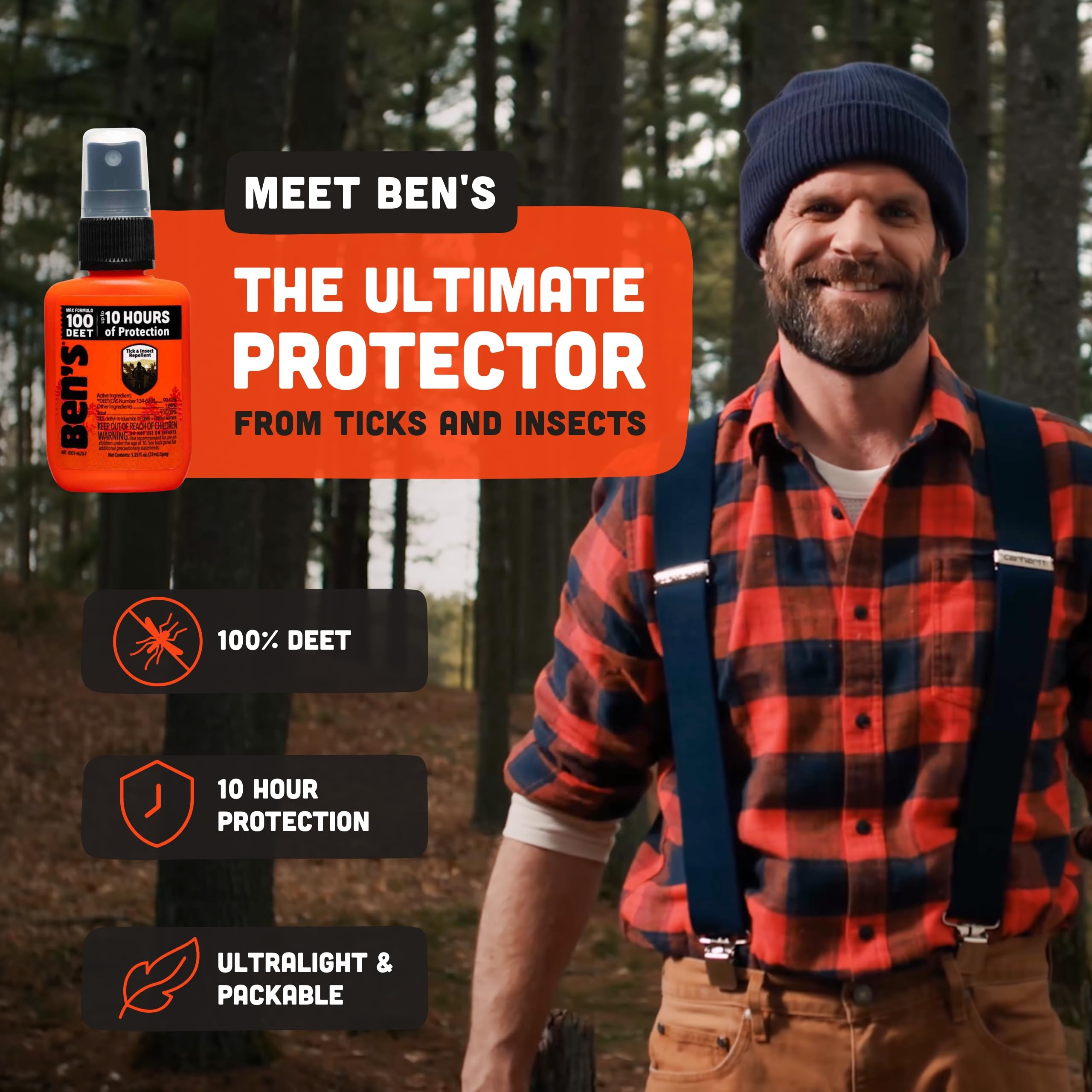 Ben's 100 DEET, format voyage, bouteille compacte de 37 ml pratique.