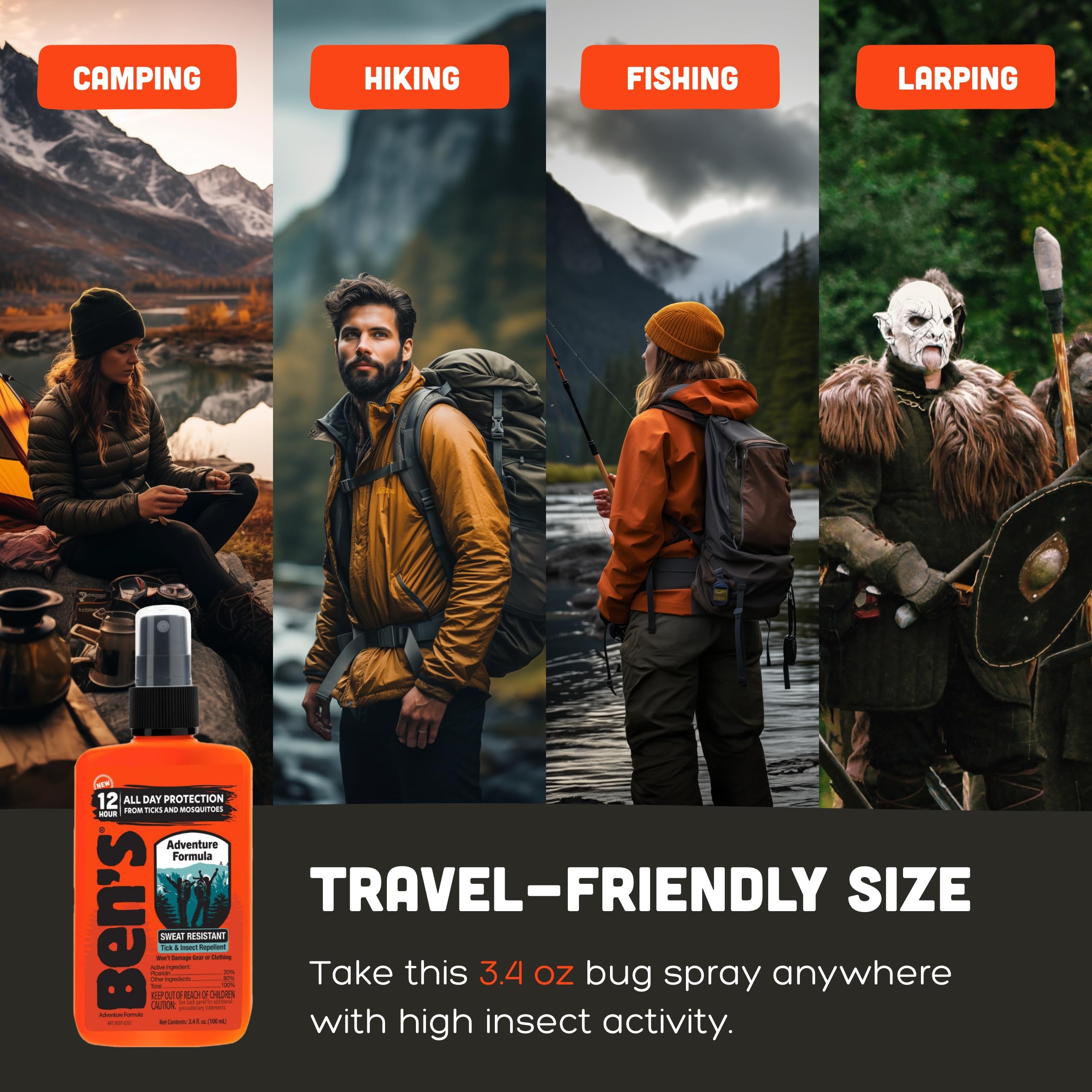 Ben's Adventure Formula format voyage 3,4 oz, pratique pour les déplacements.