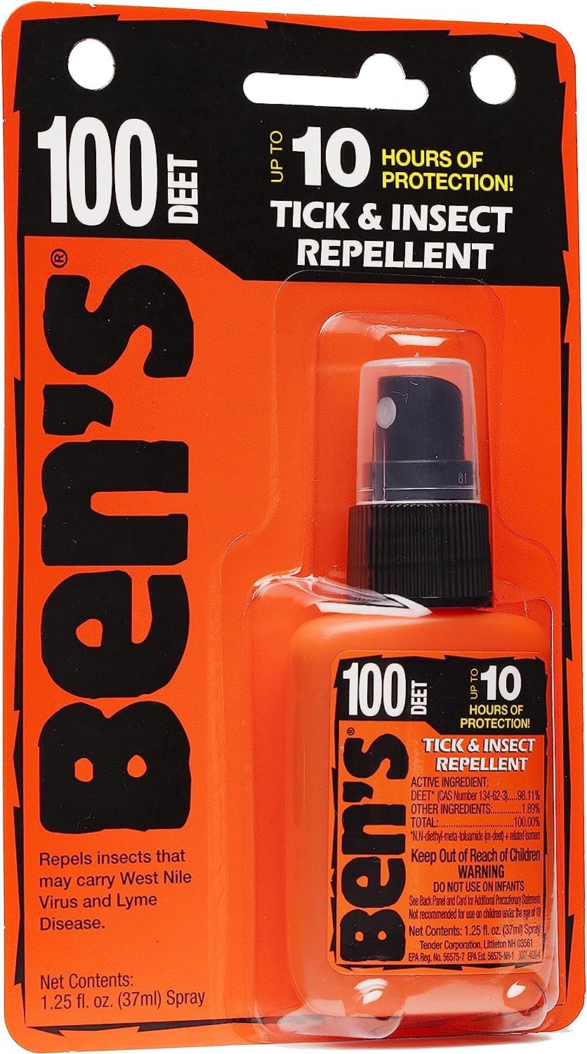 Ben's 100% DEET – bouteille compacte, facile à emporter.