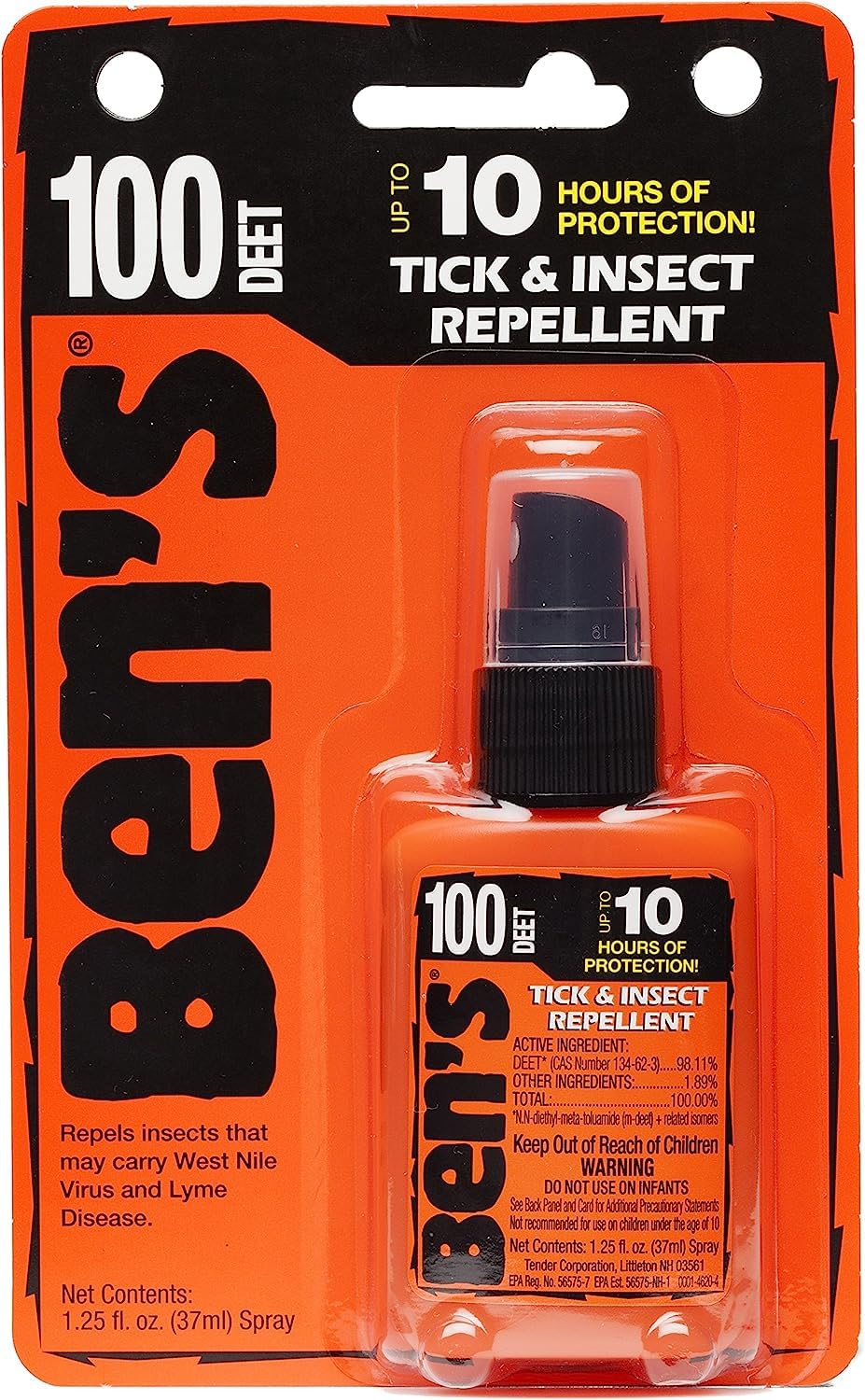 Ben's 100% DEET – sans parfum, utilisation discrète en extérieur.