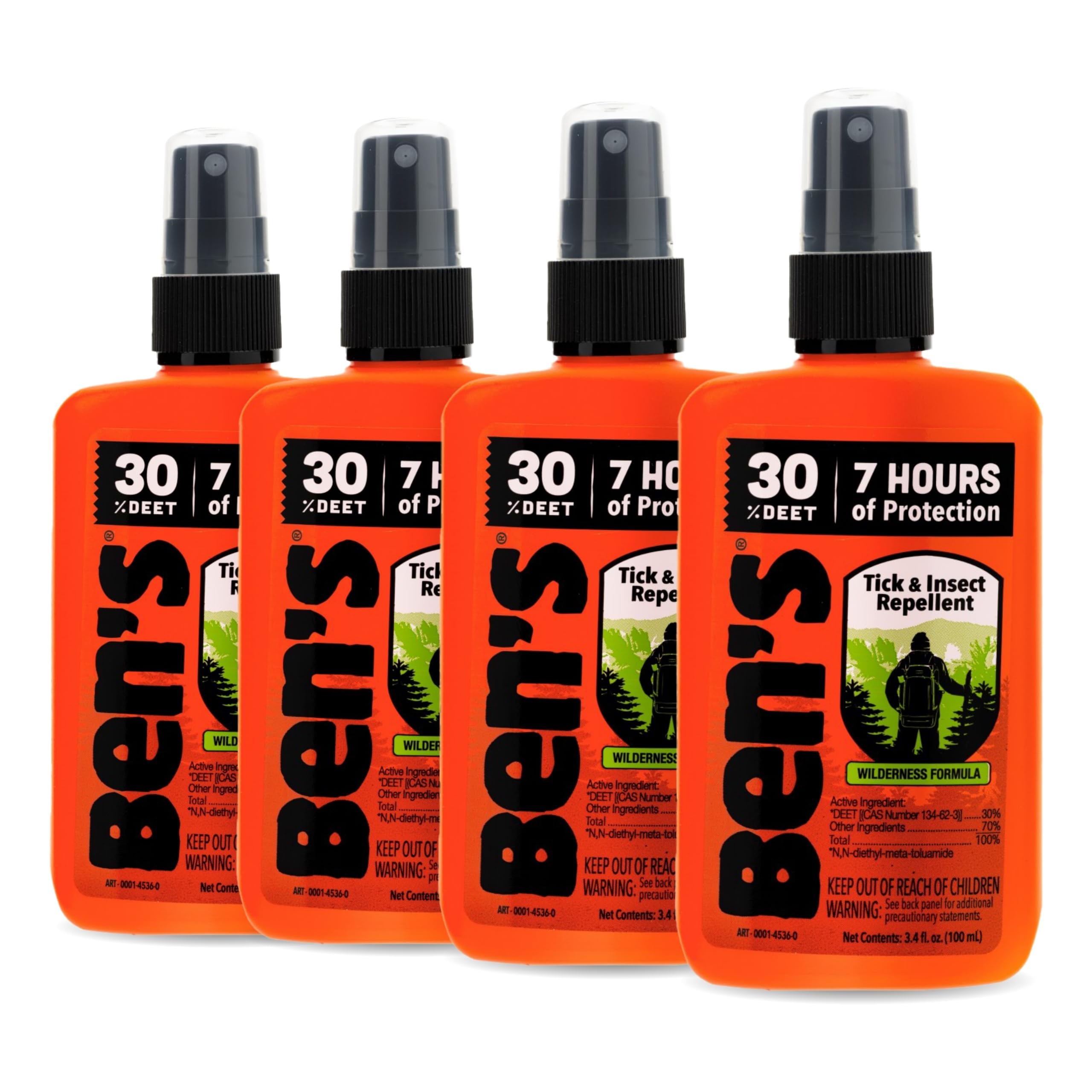 Ben's répulsif moustiques tiques en bouteille 3,4 oz, protection longue durée.