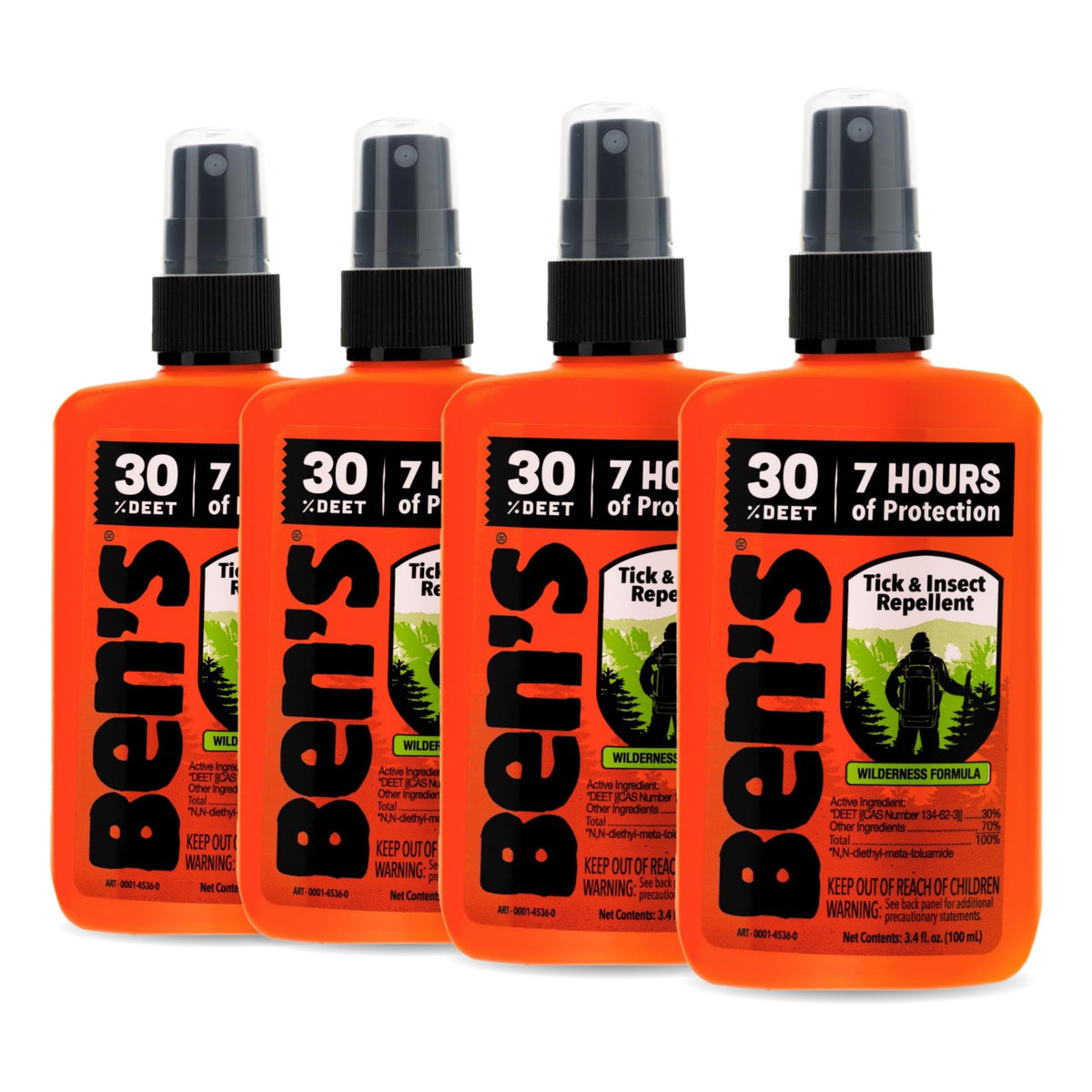 Ben's répulsif moustiques tiques en bouteille 3,4 oz, protection longue durée.