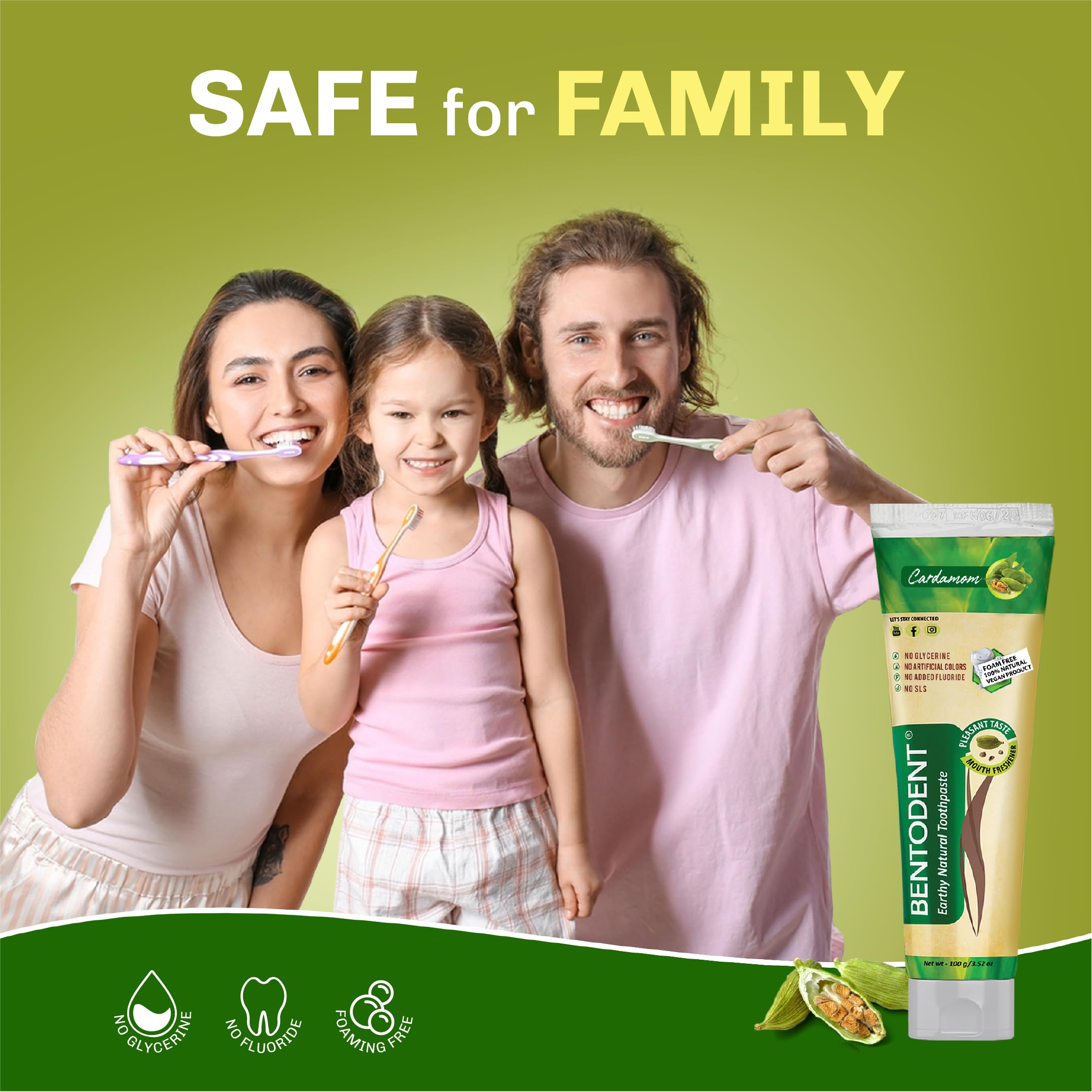 BENTODENT ingrédients naturels: stevia, huiles essentielles et extraits d’agrumes