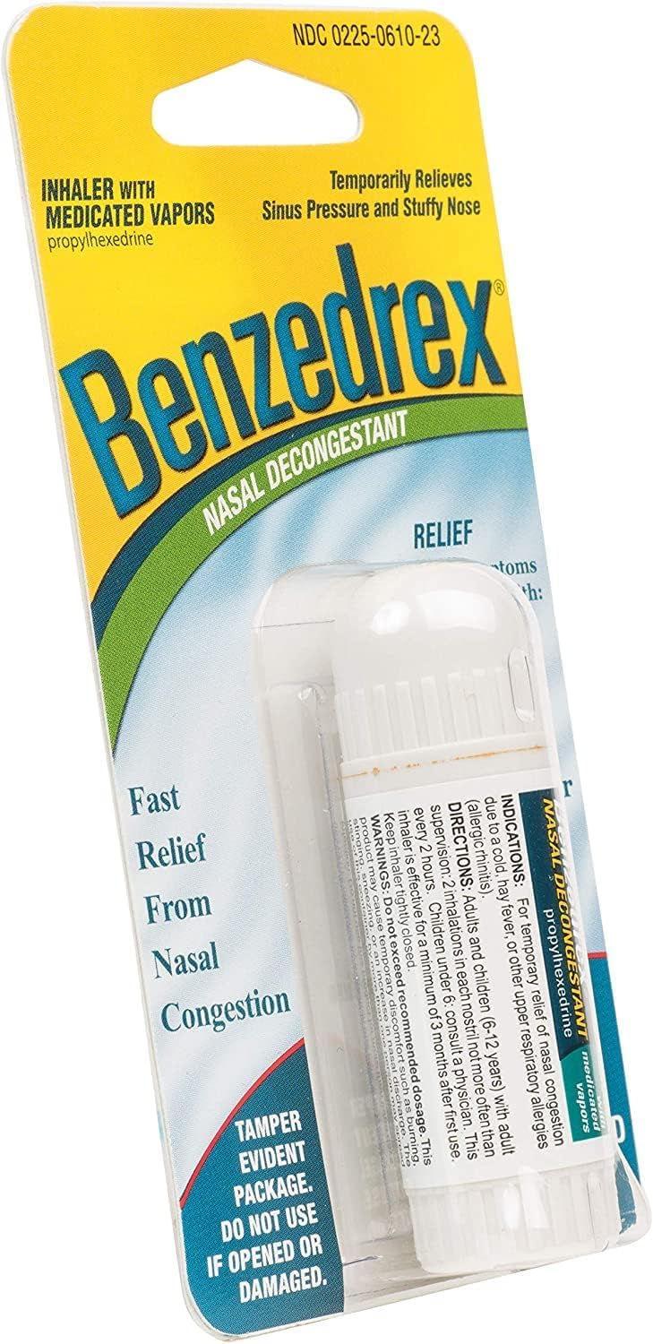 Taille compacte de Benzedrex à glisser dans une poche ou un sac