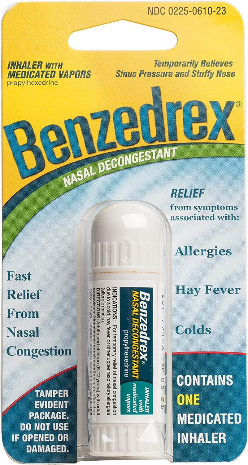 Benzedrex inhalateur-vapeur menthol-lavande prêt à l'emploi pour une respiration plus libre