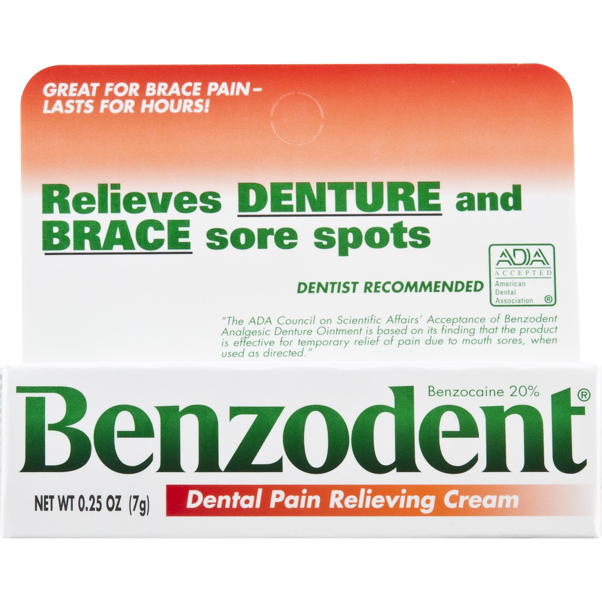 Benzodent: tube compact scellé hygiénique, pratique pour une utilisation propre