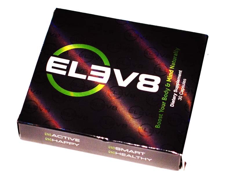 BEpic ELEV8: étiquette produit indiquant bienfaits et ingrédients.