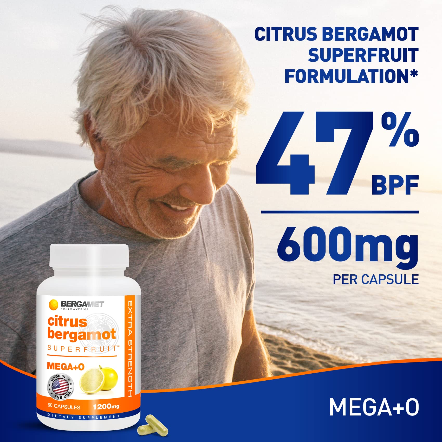 BergaMet Citrus Bergamot bouteille, format pratique pour une supplémentation quotidienne