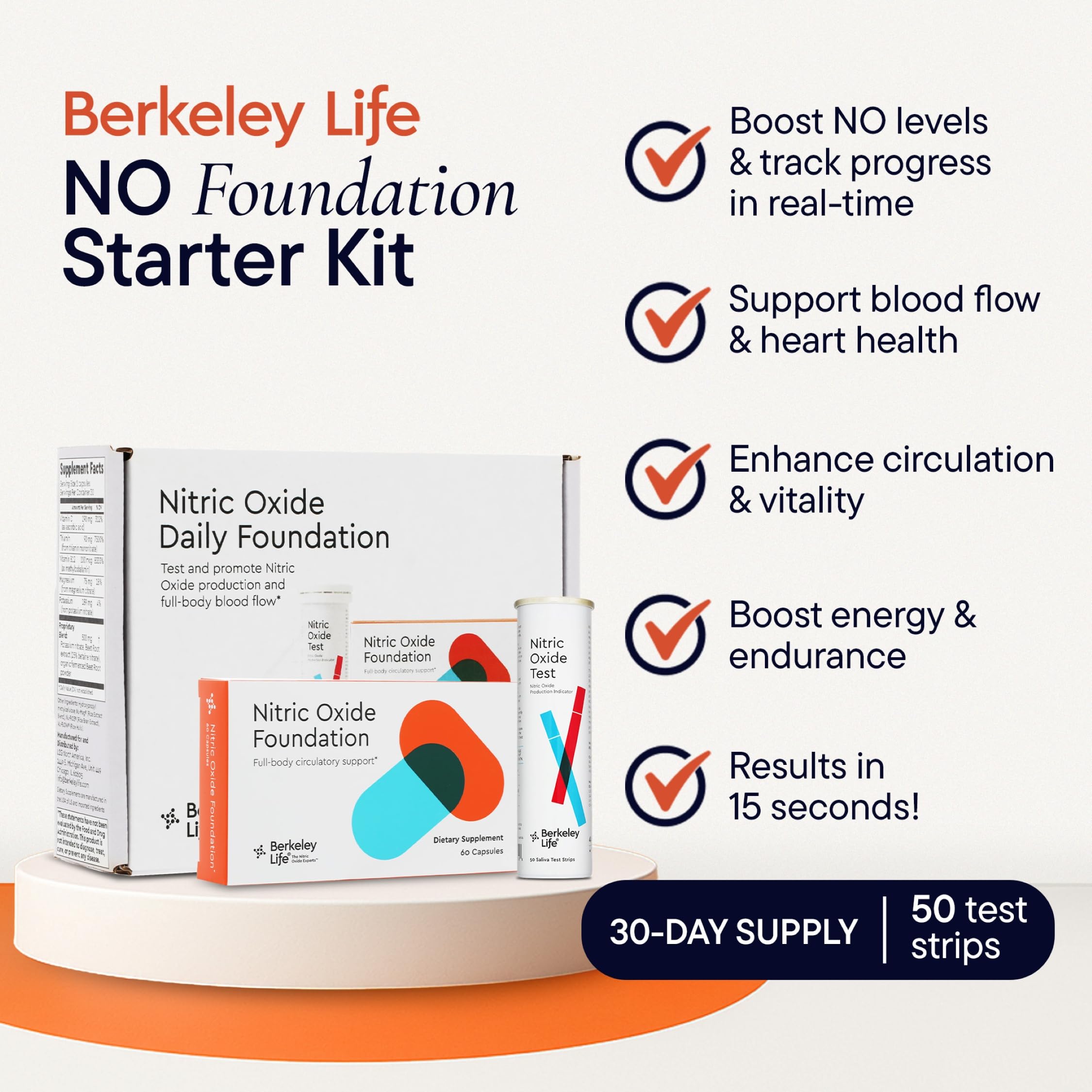 Bandelettes test Berkeley Life pour suivre rapidement le NO.