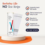 Bandes de test nitrique Berkeley Life sur langue pour test NO rapide.