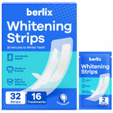 Berlix Bandes blanchiment dents 16 traitements affichées sur le paquet, sourire plus clair