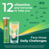 Boîte Berocca orange prête à emporter, énergie quotidienne disponible.