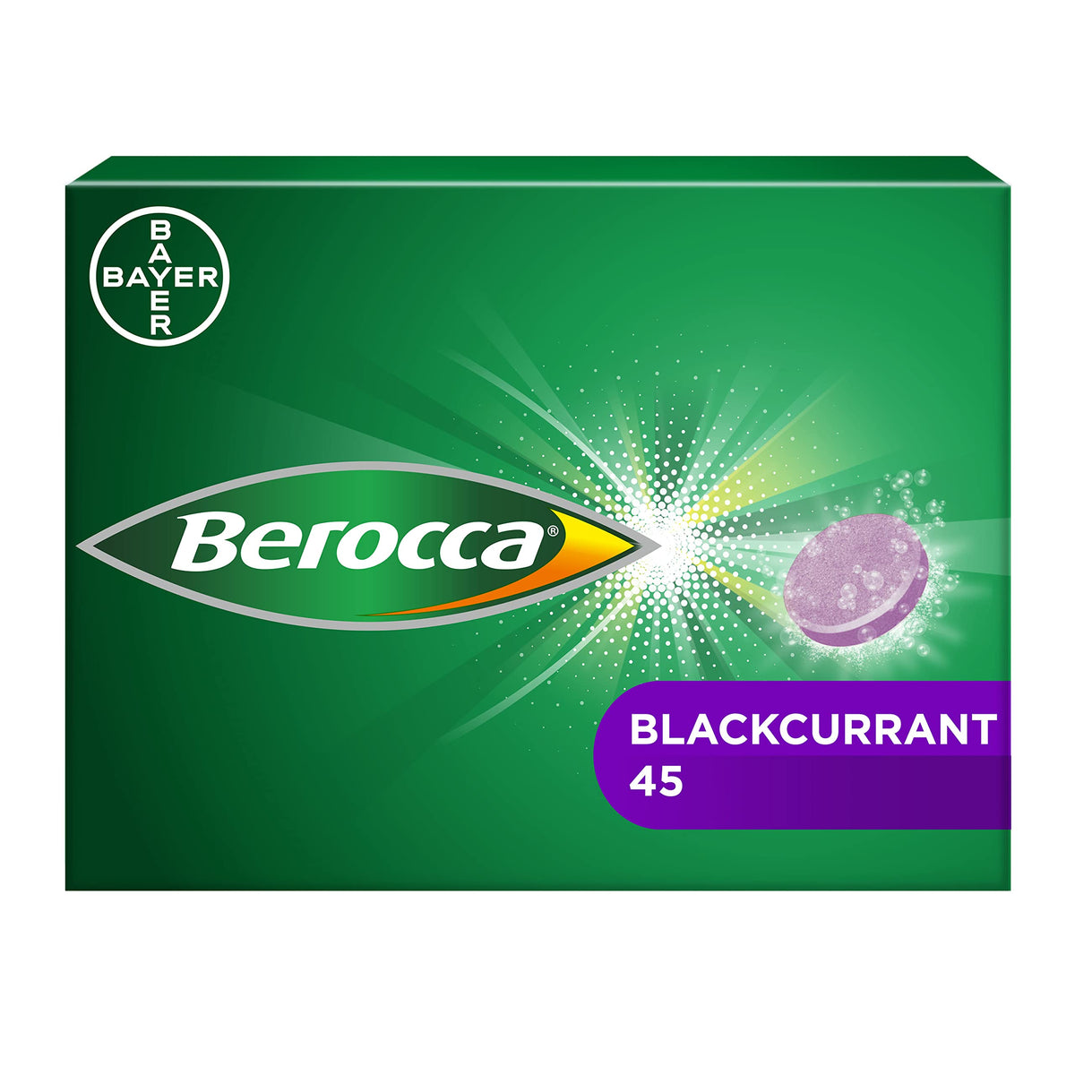 Berocca cassis bouteille – boisson vitaminée prête à démarrer la journée.