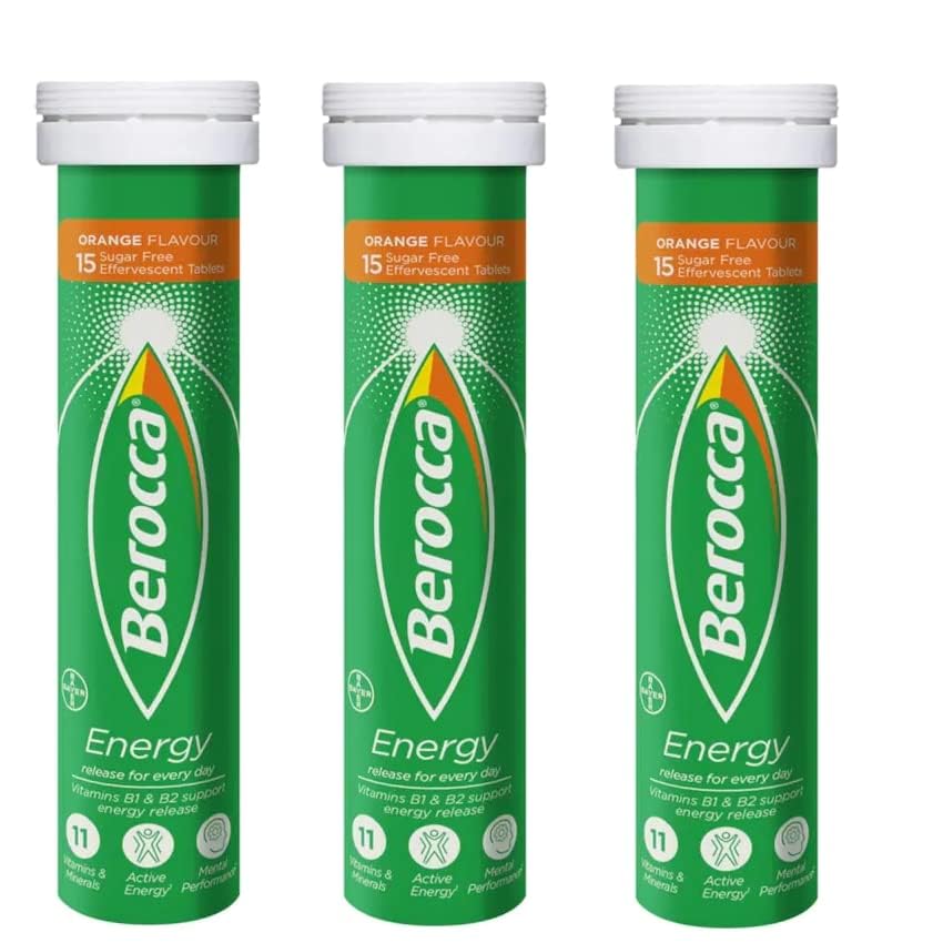 Berocca Orange fabriqué en Australie, emballage et design.