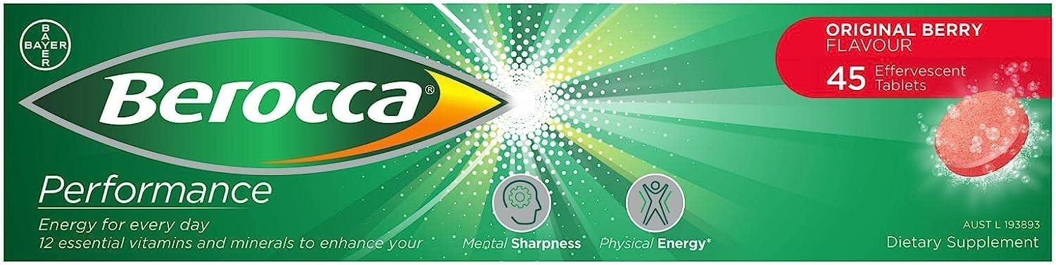 Berocca Performance Original – close-up sur un comprimé et son effervescence rafraîchissante.