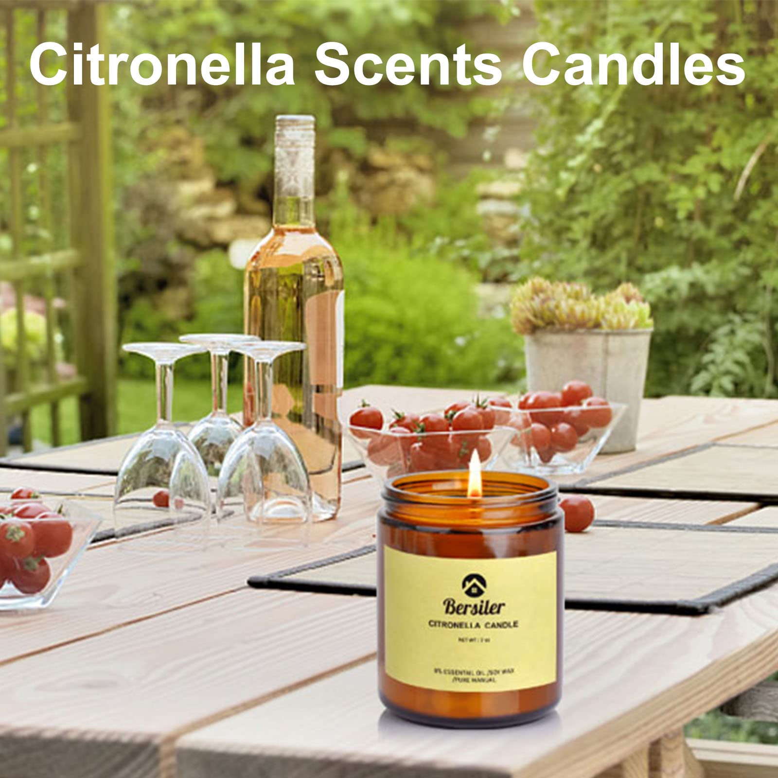 Cire soja Bersiler citronnelle et herbe aromatique pour diffusion douce