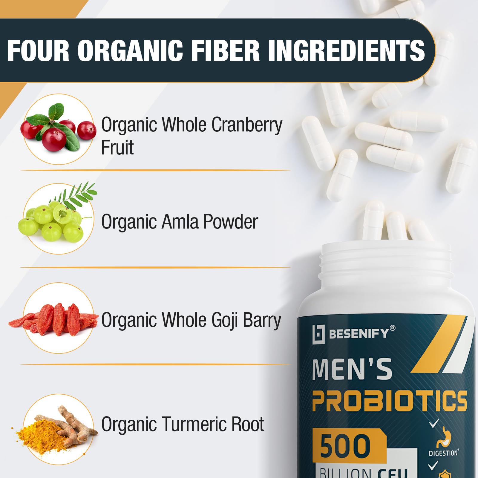Capsules Besenify pour hommes – format pratique et équilibrant la digestion.