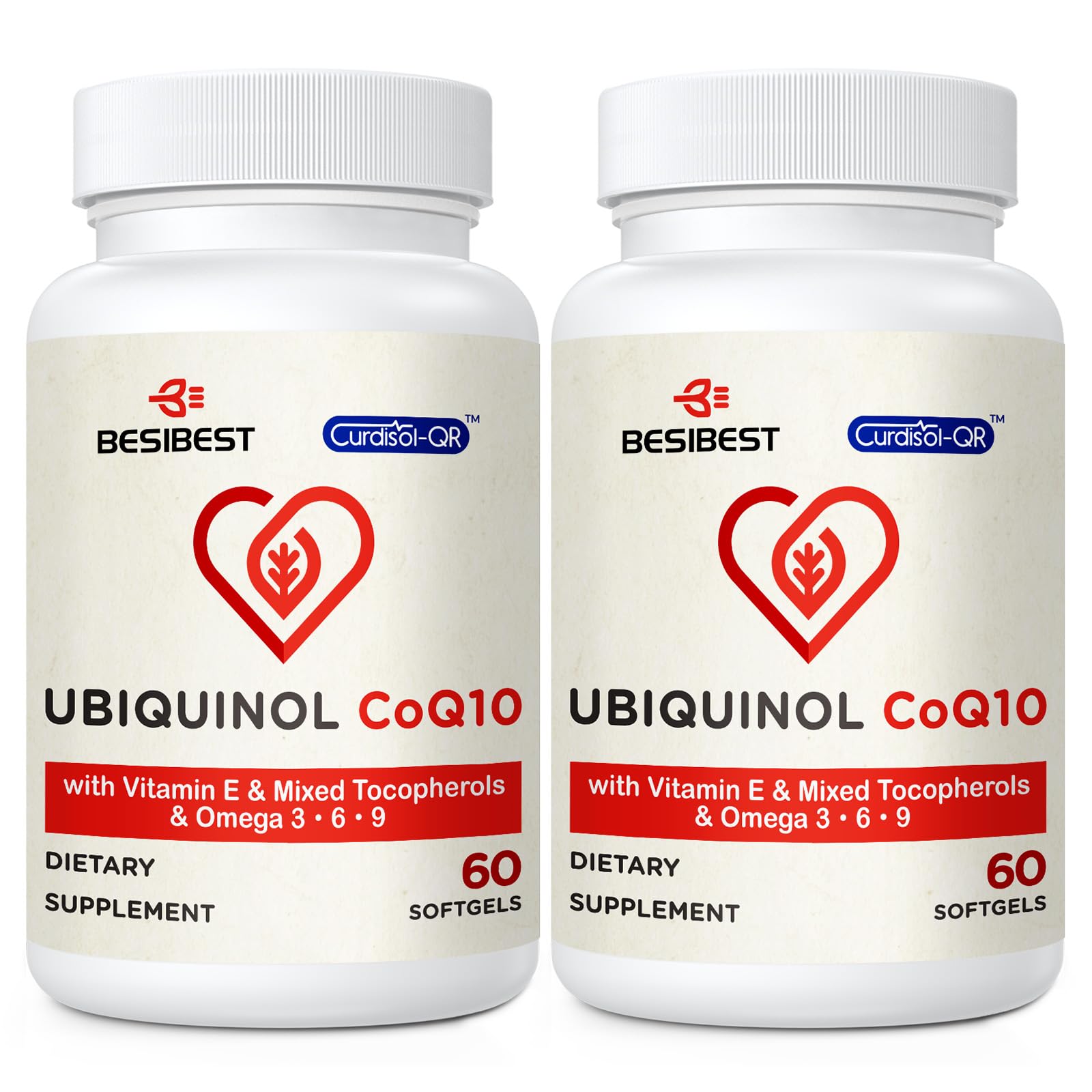 Besibest bouteille ubiquinol-coq10-600mg: présentation du conditionnement et énergie potentielle
