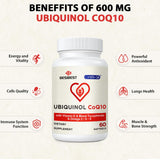 Besibest Ubiquinol 600 mg, capsule molle sans gluten.