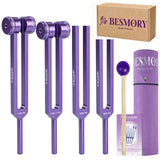 BESMORY quatre diapasons d'harmonie 128 Hz pour méditation et équilibre énergétique.
