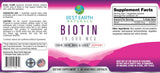 Biotine Best Earth Naturals 10000mcg – étiquette claire avec guide d’utilisation.