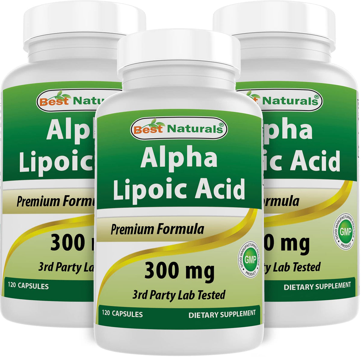 Best Naturals Acide Alpha-Lipoïque 300 mg – bouteille de 120 gélules prête à l’emploi, utilisation quotidienne