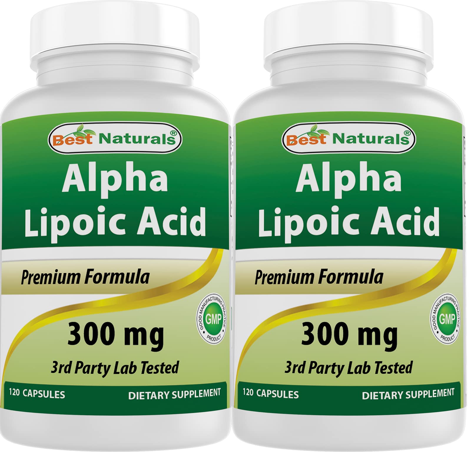 Best Naturals Acide Alpha-Lipoïque 300 mg dans une bouteille pratique pour usage quotidien.